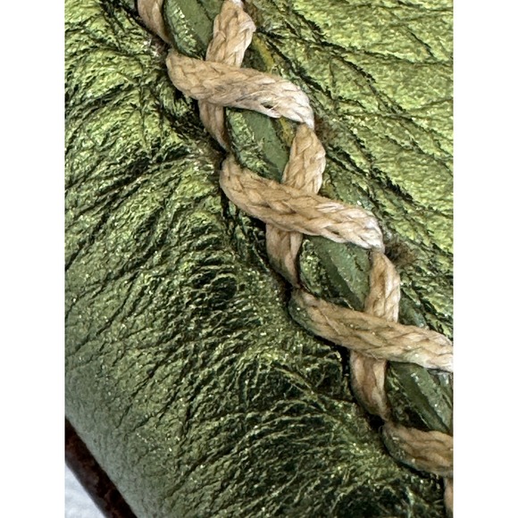 Prada Metallic Olive Leather Plaque Loafers EU 36 Vintage Y2K Made Italy - Picture 9 of 15